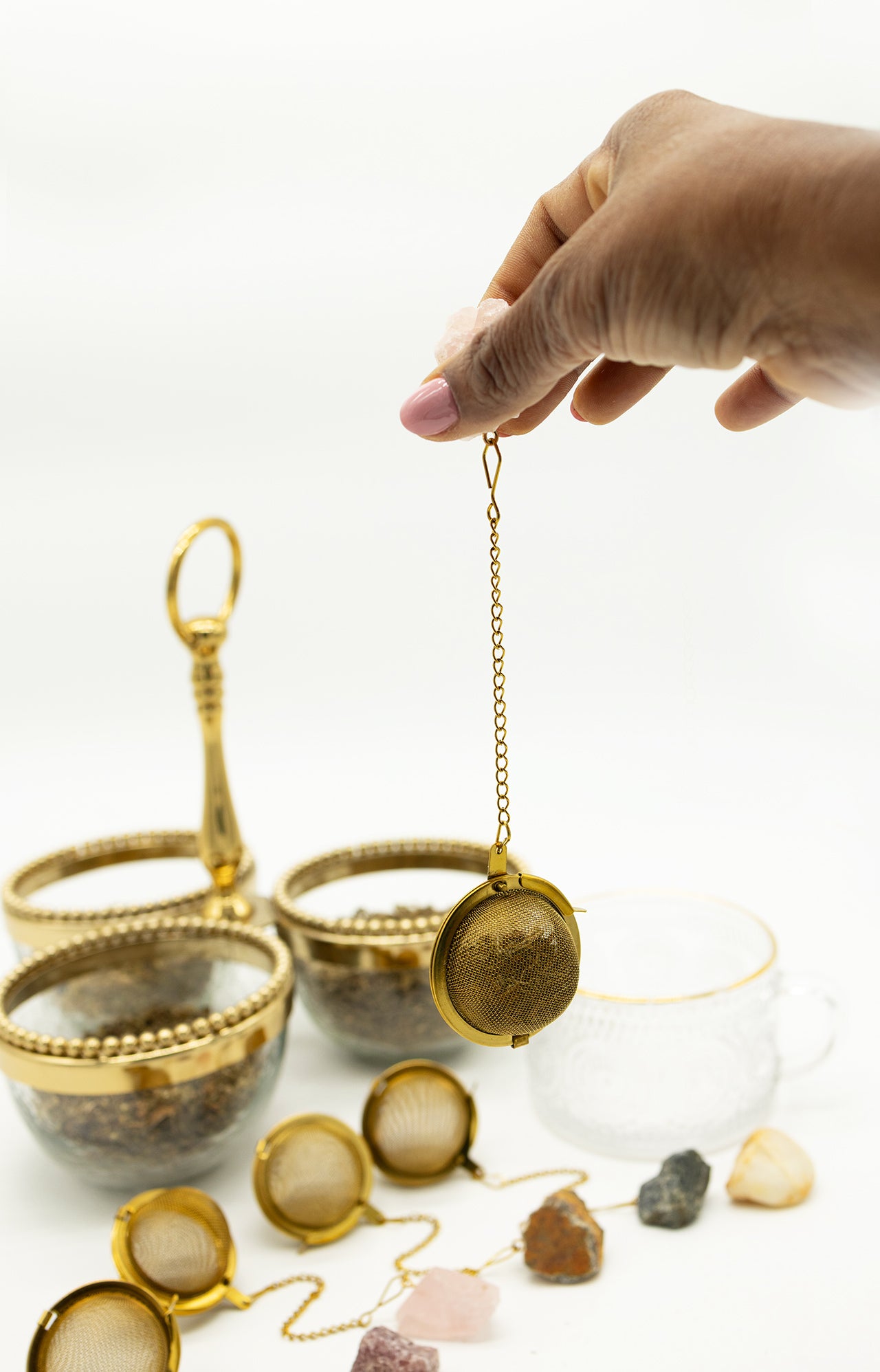 Tea Diffuser w/ Citrine Raw Stone