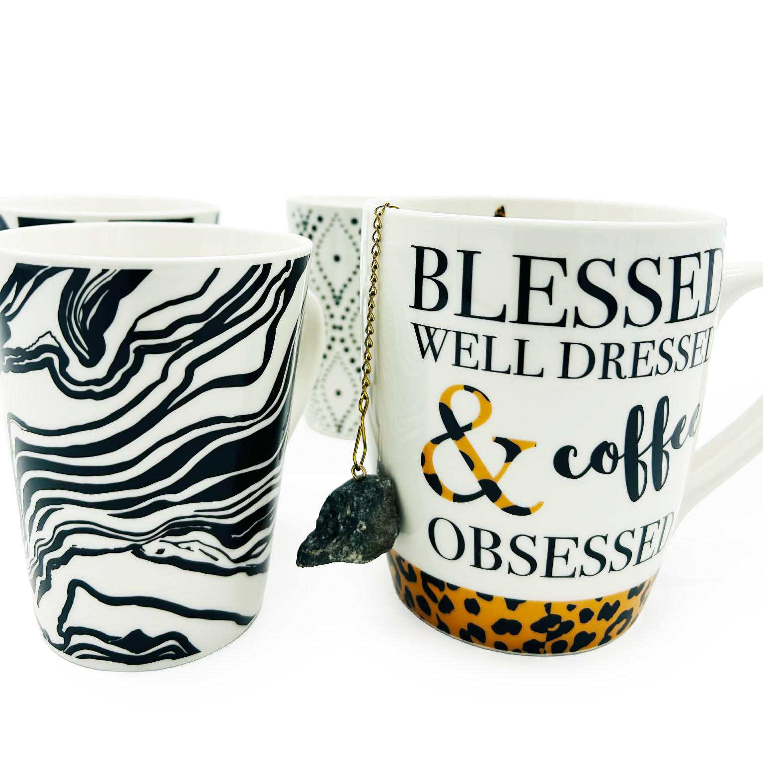 Coffee| Teacups - Set of 5 - Blessed, well dressed & coffee obsessed