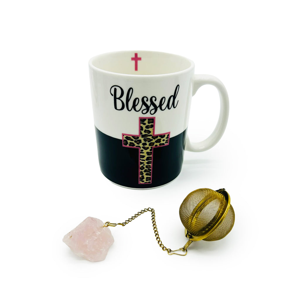 Coffee| Teacups - Set of 5 - Blessed with the pink cross