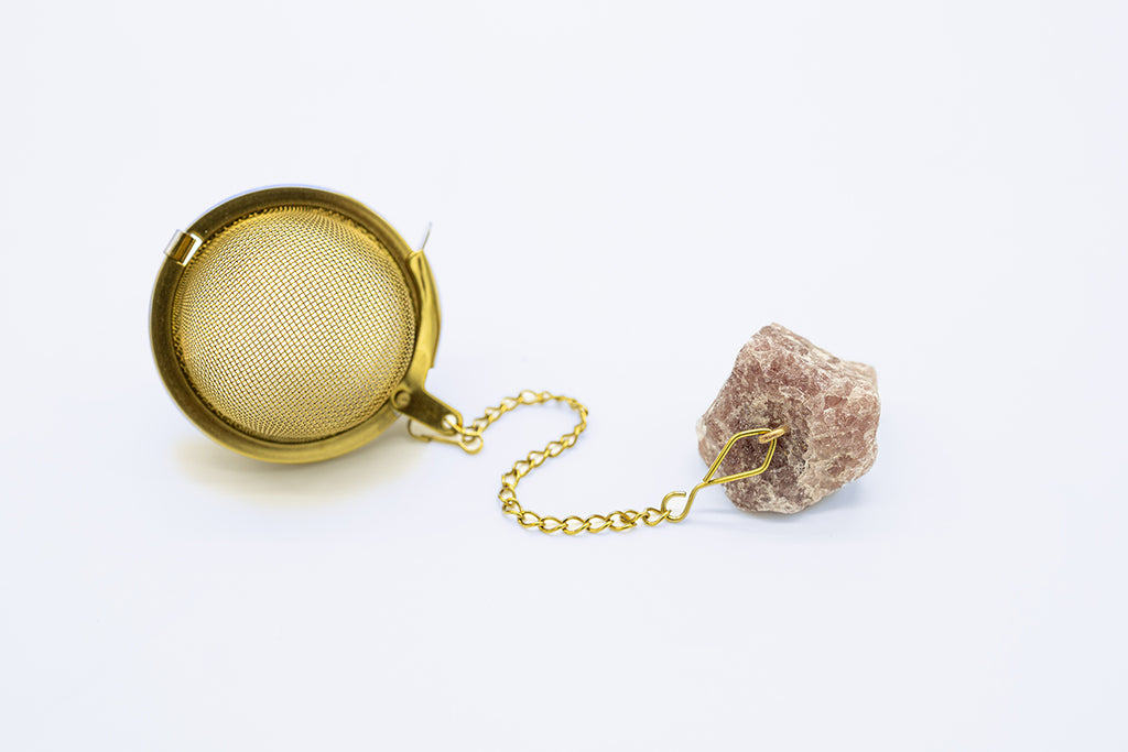 Tea Diffuser w/Amethyst Raw Stone